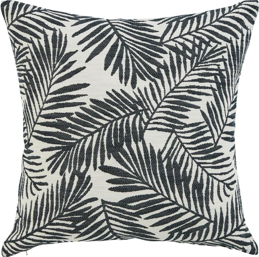 Done. Kussenhoes Black palm Kussenhoes aan de voorkant jacquardgeweven met bladmotief (1 stuk) - Foto 4