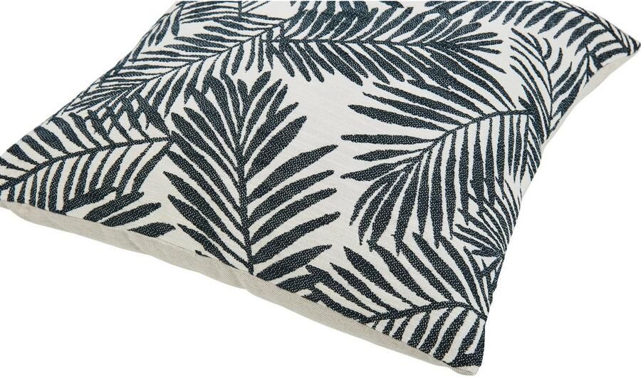 Done. Kussenhoes Black palm Kussenhoes aan de voorkant jacquardgeweven met bladmotief (1 stuk) - Foto 3