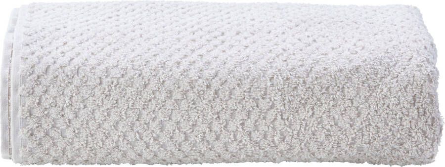 Done. Douchelaken Provence HONEYCOMB Unikleurig in honingraten-look met franje (1 stuk)