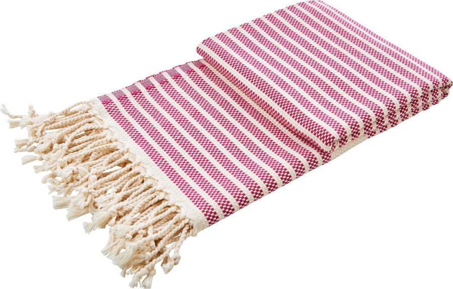 Done. Plaid Lounge Stripes Lichte plaid met geknoopte franje - Foto 1