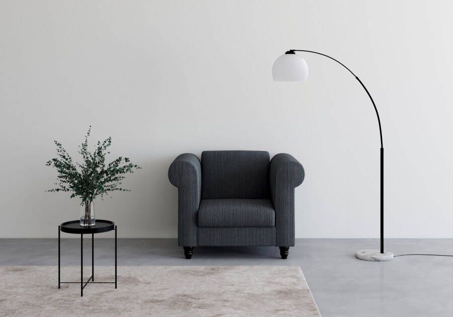 Dorel Home Chesterfield-fauteuil Felix II in breed ribfluweel met rugleuning 3-voudig verstelbaar benen massief hout zithoogte 46 cm - Foto 8