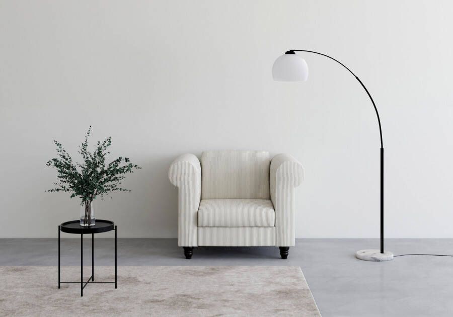 Dorel Home Chesterfield-fauteuil Felix II in breed ribfluweel met rugleuning 3-voudig verstelbaar benen massief hout zithoogte 46 cm - Foto 8