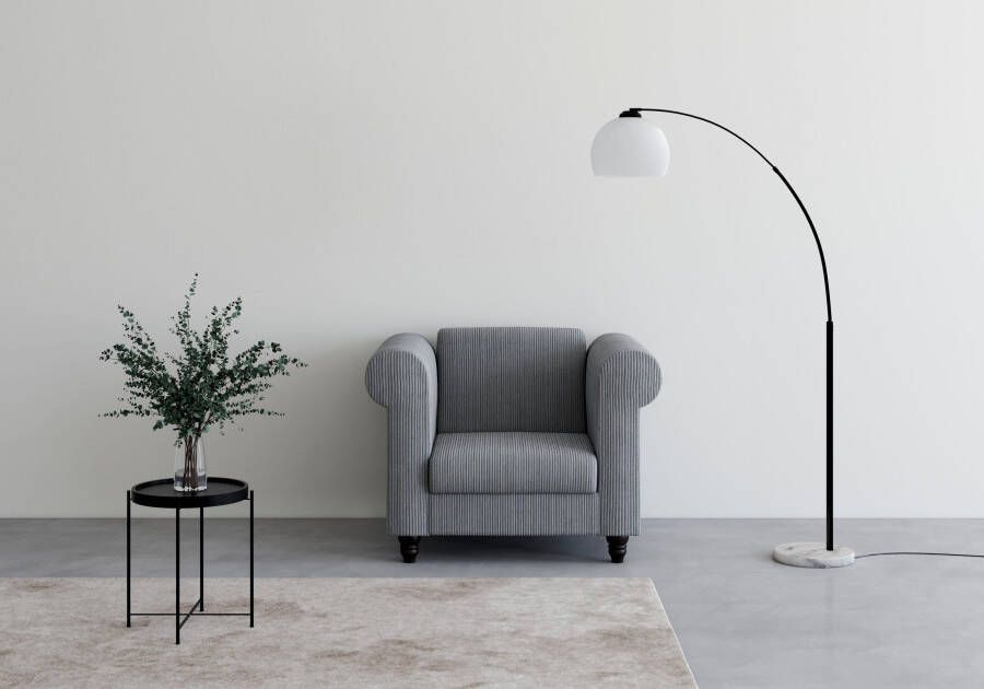 Dorel Home Chesterfield-fauteuil Felix II in breed ribfluweel met rugleuning 3-voudig verstelbaar benen massief hout zithoogte 46 cm - Foto 7