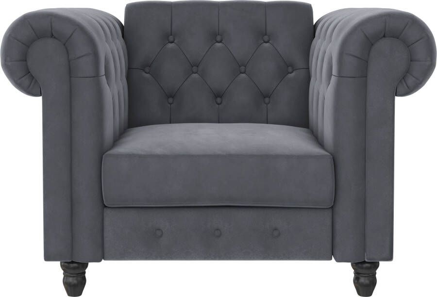 Dorel Home Chesterfield-fauteuil Felix met rugleuning 3-voudig verstelbaar benen massief hout zithoogte 46 cm - Foto 12
