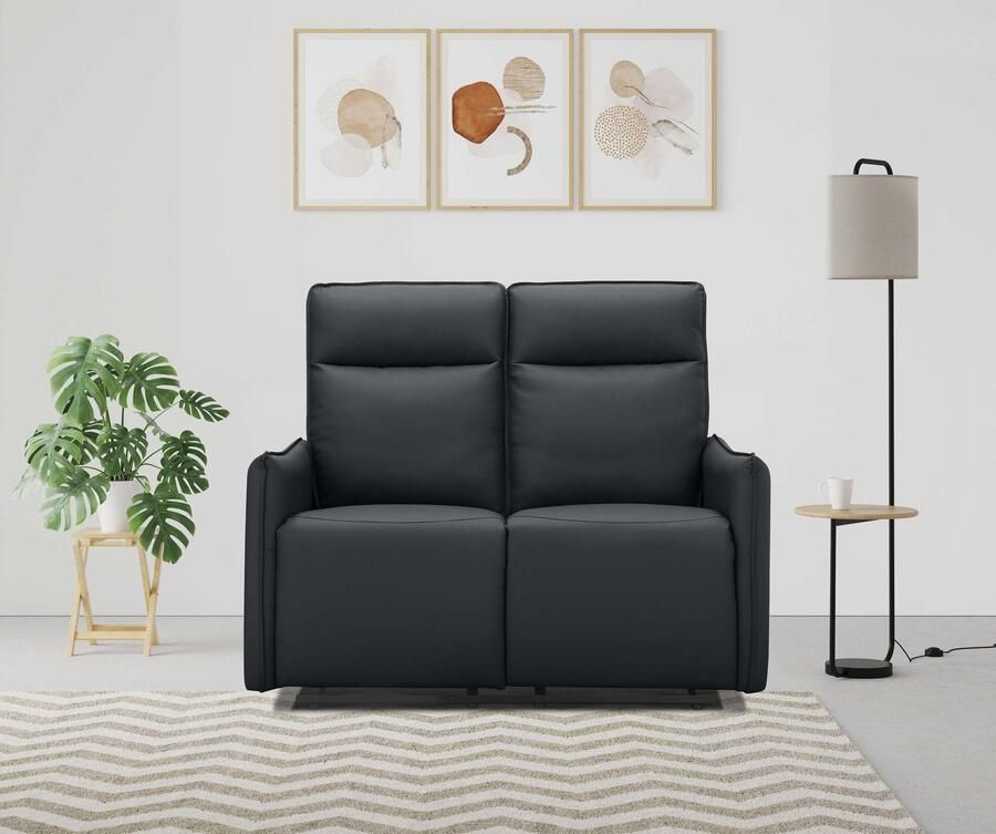 Notio Living Lugo 2Zits bank met handmatige relaxfunctie in PU zwart (120 x 127 x 86 cm) - Foto 6