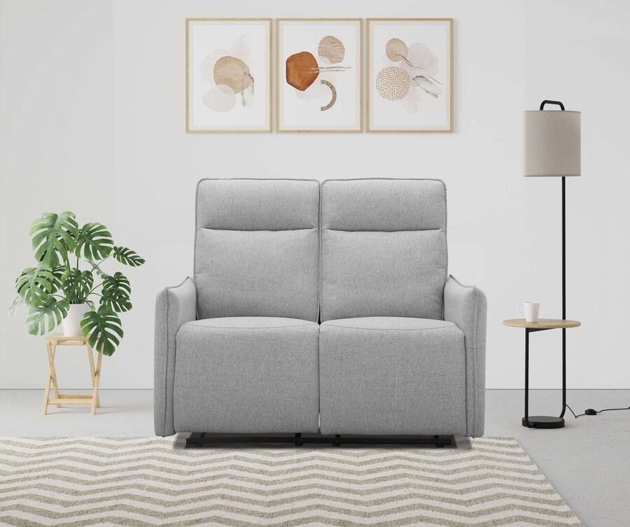 Dorel Home 2-zitsbank Lugo bioscoopbank met relaxfunctie in kunstleer en geweven stof