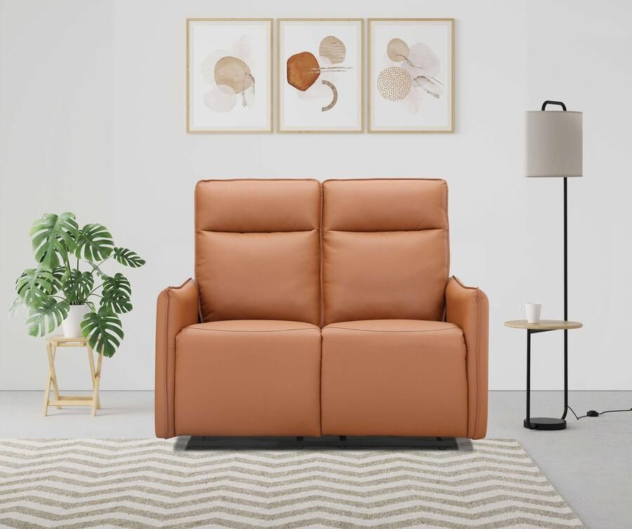 Notio Living Lugo 2Zits bank met handmatige functie in PU cognac kleur (120 x 127 x 86 cm) - Foto 7