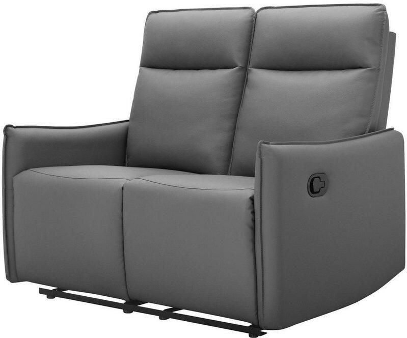 Notio Living Lugo 2Zits bank met handmatige relaxfunctie in PU grijs (120 x 127 x 86 cm) - Foto 5