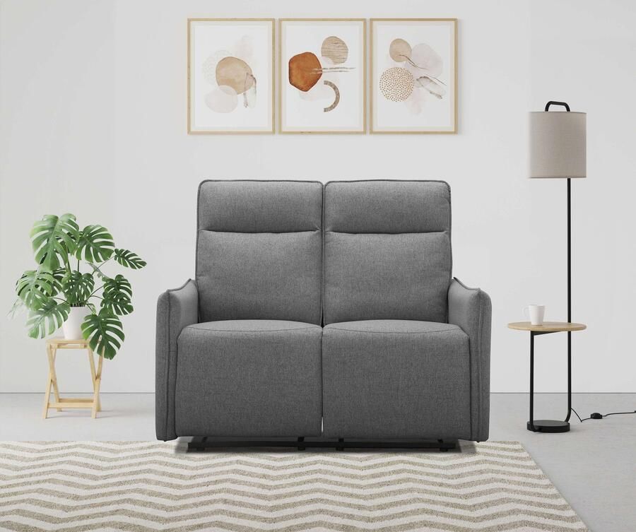 Notio Living Lugo 2Zits bank met handmatige functie in stof antraciet (120 x 127 x 86 cm)