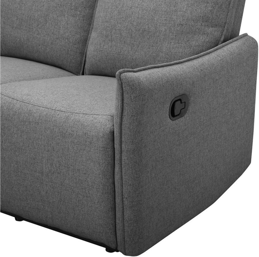 Dorel Home 3-zitsbank Lugo bioscoopbank met relaxfunctie in kunstleer en geweven stof