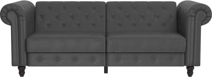 Dorel Home 3-zitsbank Felix slaapbank 236 cm(ligoppervlak 108 x 190 cm) rugleuning 3-voudig verstelbaar velours kunstleer luxe vintage microvezel - Foto 5