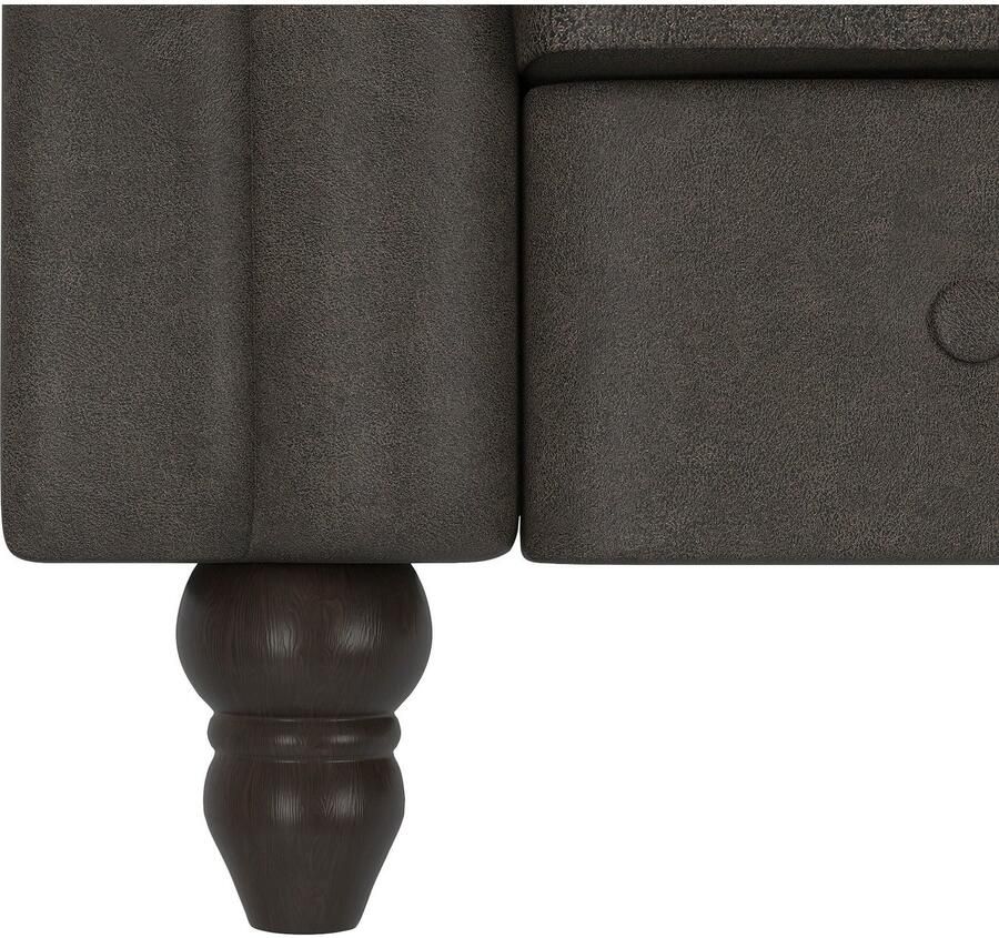 Dorel Home 3-zitsbank Felix slaapbank 236 cm(ligoppervlak 108 x 190 cm) rugleuning 3-voudig verstelbaar velours kunstleer luxe vintage microvezel