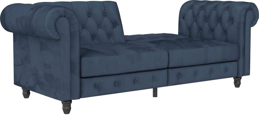 Dorel Home 3-zitsbank Felix slaapbank 236 cm(ligoppervlak 108 x 190 cm) rugleuning 3-voudig verstelbaar velours kunstleer luxe vintage microvezel - Foto 9