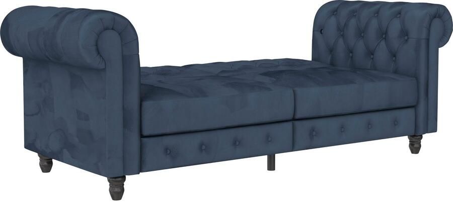 Dorel Home 3-zitsbank Felix slaapbank 236 cm(ligoppervlak 108 x 190 cm) rugleuning 3-voudig verstelbaar velours kunstleer luxe vintage microvezel - Foto 10