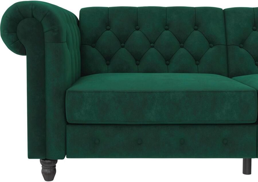 Dorel Home 3-zitsbank Felix slaapbank 236 cm(ligoppervlak 108 x 190 cm) rugleuning 3-voudig verstelbaar velours kunstleer luxe vintage microvezel - Foto 8