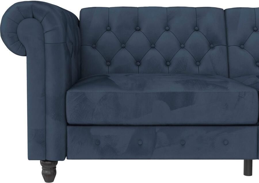 Dorel Home 3-zitsbank Felix slaapbank 236 cm(ligoppervlak 108 x 190 cm) rugleuning 3-voudig verstelbaar velours kunstleer luxe vintage microvezel - Foto 8