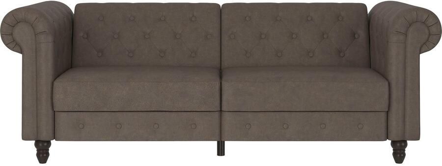 Dorel Home 3-zitsbank Felix slaapbank 236 cm(ligoppervlak 108 x 190 cm) rugleuning 3-voudig verstelbaar velours kunstleer luxe vintage microvezel - Foto 6