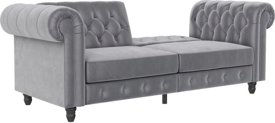 Dorel Home 3-zitsbank Felix slaapbank 236 cm(ligoppervlak 108 x 190 cm) rugleuning 3-voudig verstelbaar velours kunstleer luxe vintage microvezel - Foto 9