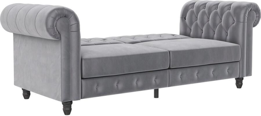 Dorel Home 3-zitsbank Felix slaapbank 236 cm(ligoppervlak 108 x 190 cm) rugleuning 3-voudig verstelbaar velours kunstleer luxe vintage microvezel - Foto 10