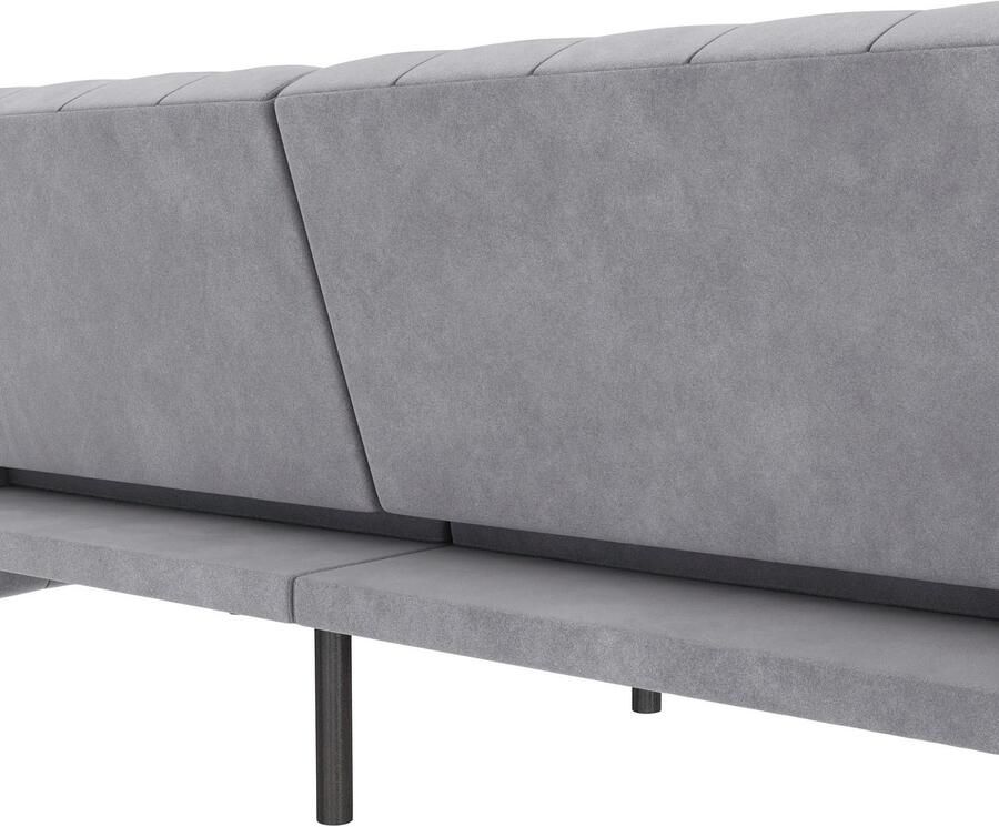 Dorel Home 3-zitsbank Felix slaapbank 236 cm(ligoppervlak 108 x 190 cm) rugleuning 3-voudig verstelbaar velours kunstleer luxe vintage microvezel - Foto 7