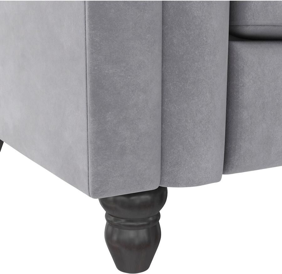 Dorel Home 3-zitsbank Felix slaapbank 236 cm(ligoppervlak 108 x 190 cm) rugleuning 3-voudig verstelbaar velours kunstleer luxe vintage microvezel - Foto 6