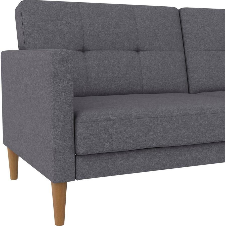 Notio Living Loft24 Lilly Slaapbank 3 zits in linnen look lichtgrijs (82 x 207 x 82 cm) - Foto 3