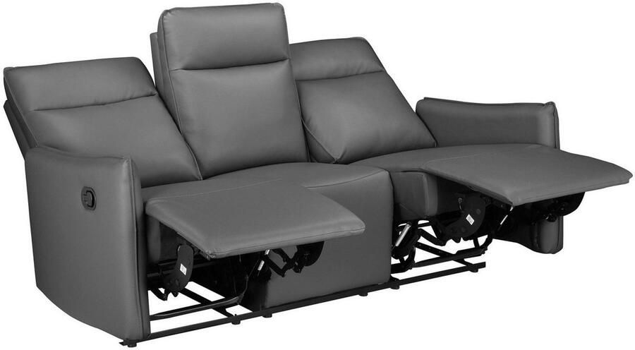 Dorel Home 3-zitsbank Lugo bioscoopbank met relaxfunctie in kunstleer en geweven stof - Foto 6