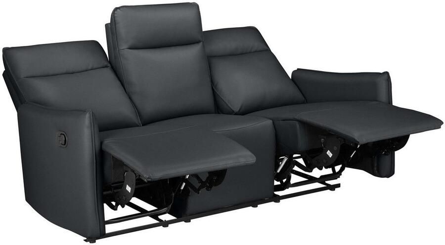 Dorel Home 3-zitsbank Lugo bioscoopbank met relaxfunctie in kunstleer en geweven stof - Foto 5