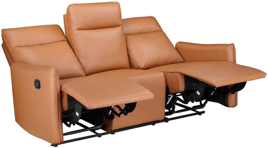 Dorel Home 3-zitsbank Lugo bioscoopbank met relaxfunctie in kunstleer en geweven stof - Foto 7