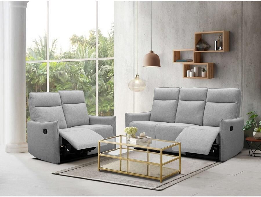 Dorel Home 2-zitsbank Lugo bioscoopbank met relaxfunctie in kunstleer en geweven stof - Foto 4