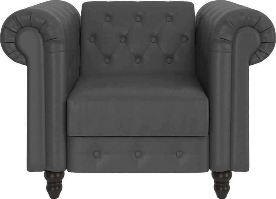 Dorel Home Chesterfield-fauteuil Felix met rugleuning 3-voudig verstelbaar benen massief hout zithoogte 46 cm - Foto 4