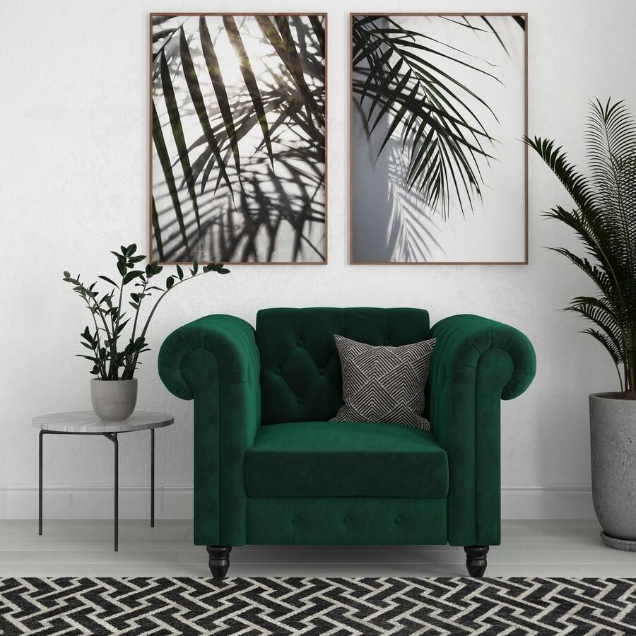 Dorel Home Chesterfield-fauteuil Felix met rugleuning 3-voudig verstelbaar benen massief hout zithoogte 46 cm - Foto 4