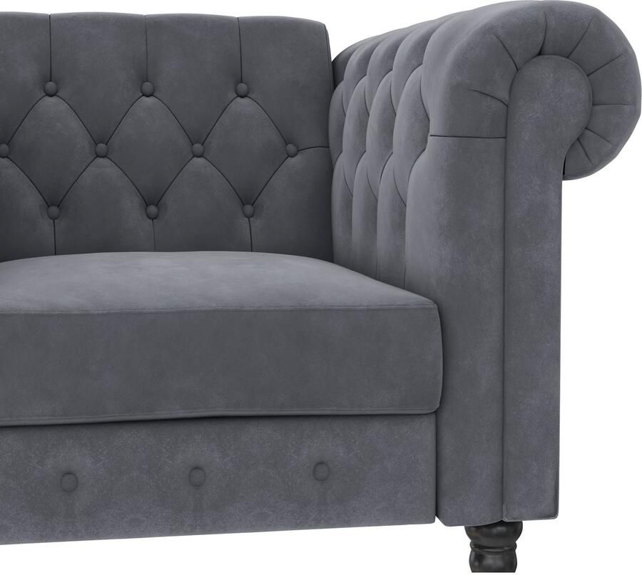 Dorel Home Chesterfield-fauteuil Felix met rugleuning 3-voudig verstelbaar benen massief hout zithoogte 46 cm - Foto 6