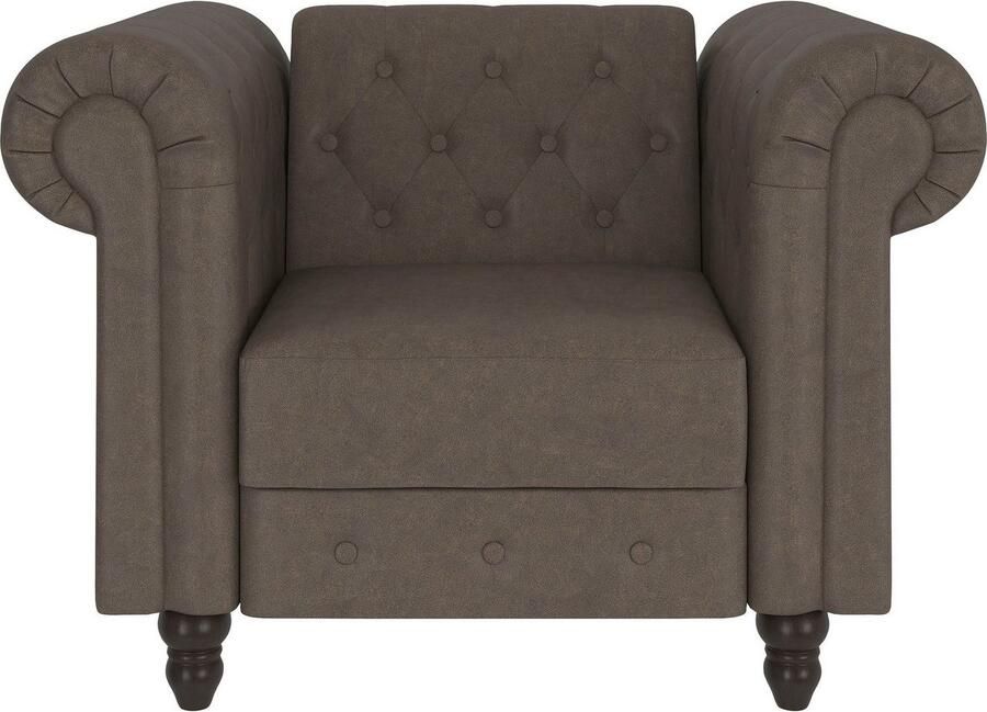 Dorel Home Chesterfield-fauteuil Felix met rugleuning 3-voudig verstelbaar benen massief hout zithoogte 46 cm - Foto 3