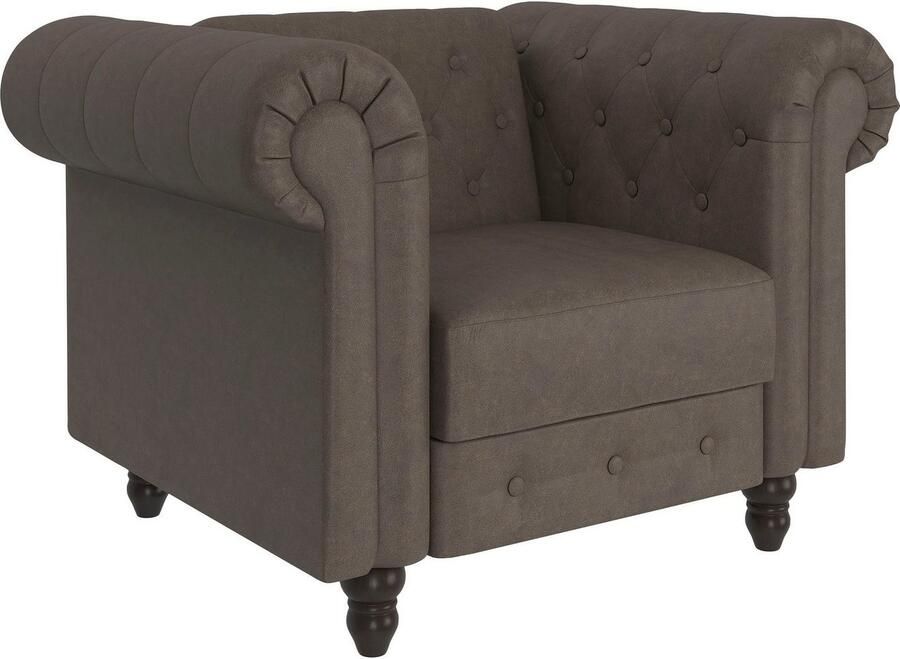 Dorel Home Chesterfield-fauteuil Felix met rugleuning 3-voudig verstelbaar benen massief hout zithoogte 46 cm - Foto 2