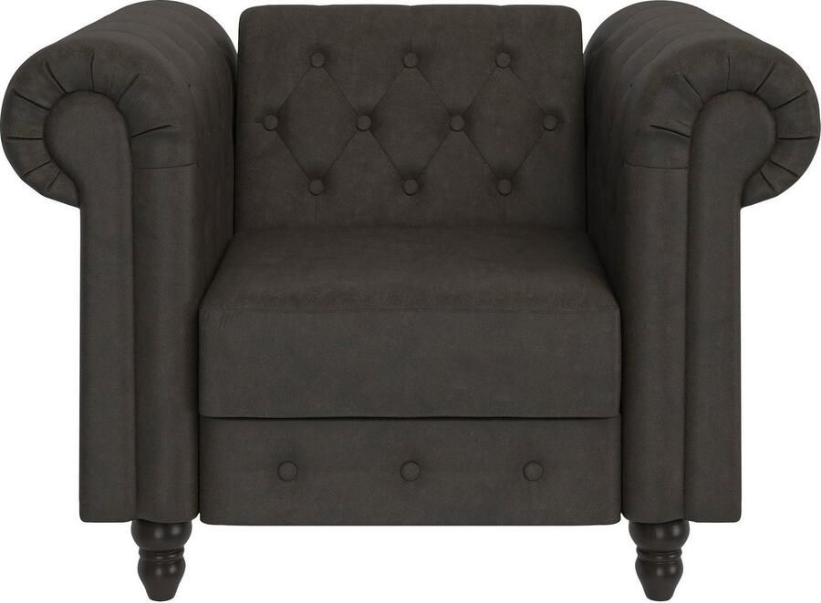 Dorel Home Chesterfield-fauteuil Felix met rugleuning 3-voudig verstelbaar benen massief hout zithoogte 46 cm - Foto 3