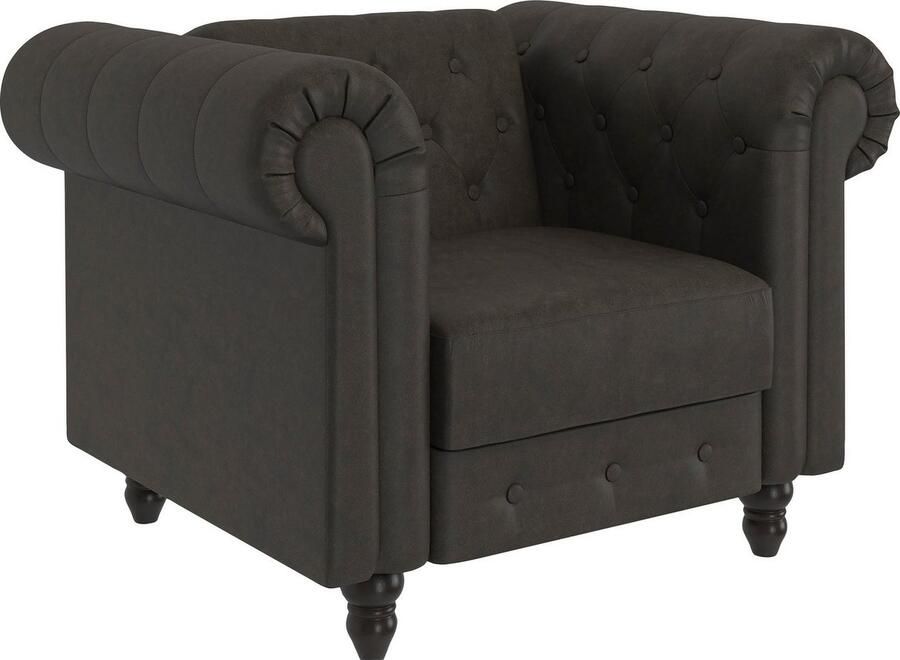 Dorel Home Chesterfield-fauteuil Felix met rugleuning 3-voudig verstelbaar benen massief hout zithoogte 46 cm - Foto 4