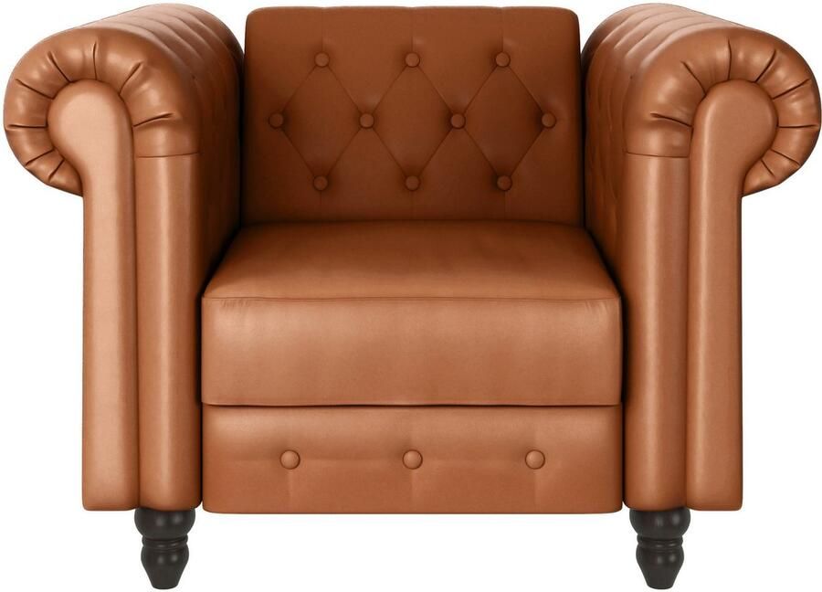 Dorel Home Chesterfield-fauteuil Felix met rugleuning 3-voudig verstelbaar benen massief hout zithoogte 46 cm - Foto 3