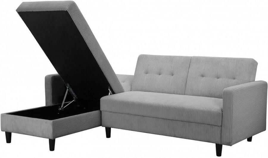 Dorel Home Hoekbank Hartford II met slaapfunctie en bergruimte récamier aan beide kanten te monteren - Foto 3