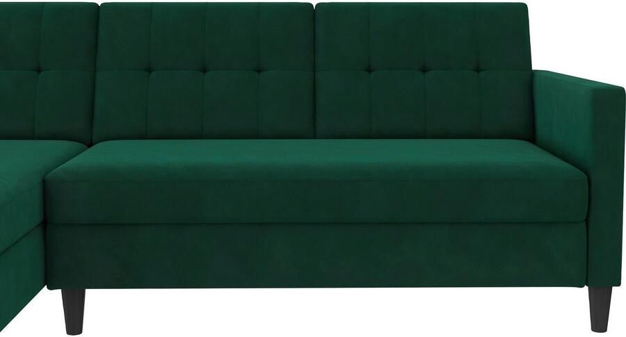 Notio Living Loft24 Hartford Slaapbank 3 zits met opbergruimte in linnen look donkergroen (82 x 213 x 153 cm) - Foto 10