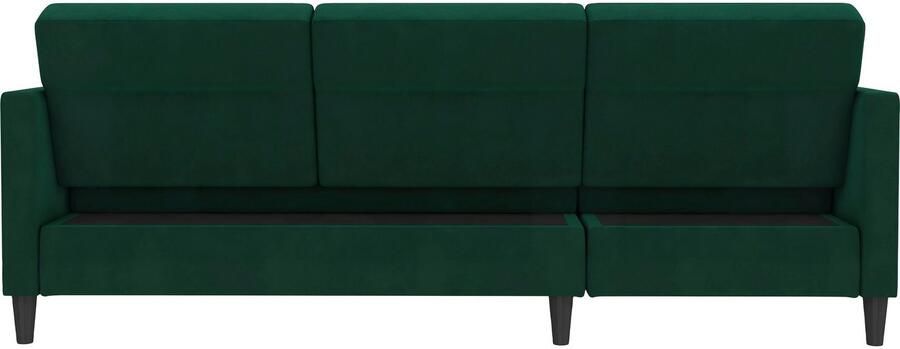 Notio Living Loft24 Hartford Slaapbank 3 zits met opbergruimte in linnen look donkergroen (82 x 213 x 153 cm) - Foto 15