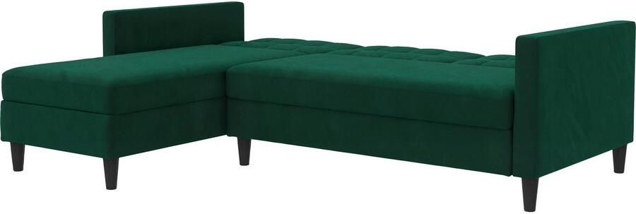 Notio Living Loft24 Hartford Slaapbank 3 zits met opbergruimte in linnen look donkergroen (82 x 213 x 153 cm) - Foto 17