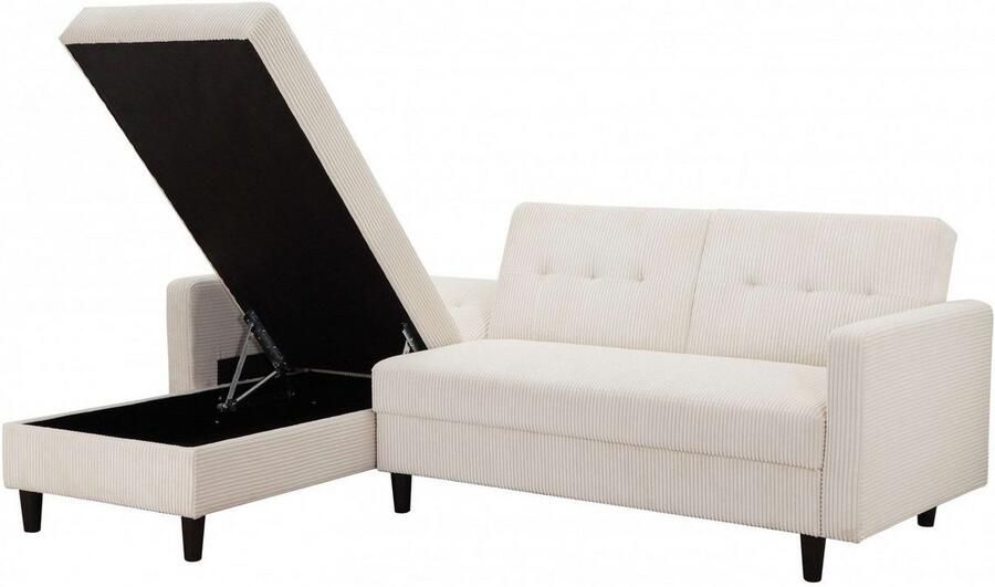 Dorel Home Hoekbank Hartford II met slaapfunctie en bergruimte récamier aan beide kanten te monteren - Foto 3