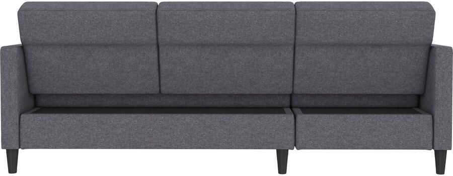 Notio Living Loft24 Hartford Slaapbank 3-zits met opbergruimte in linnen look grijs (82 x 213 x 153 cm) - Foto 2