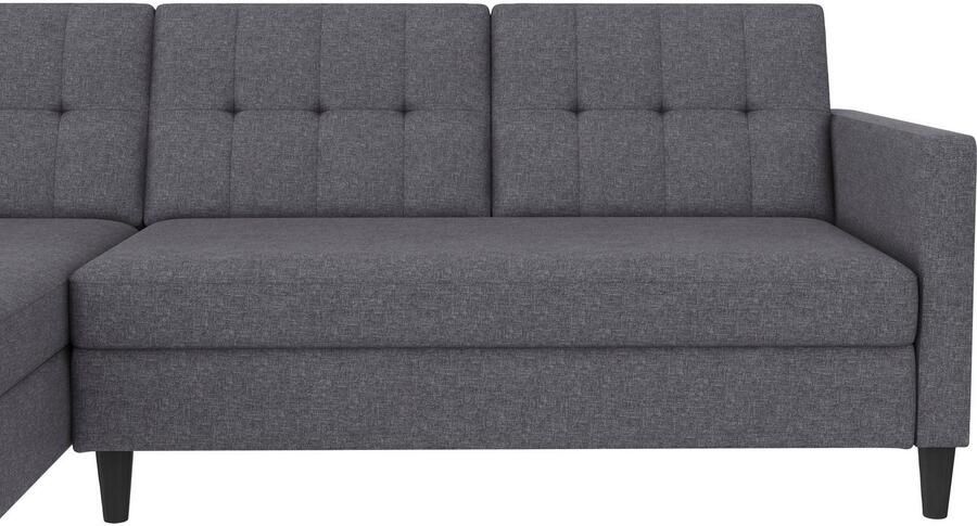 Notio Living Loft24 Hartford Slaapbank 3-zits met opbergruimte in linnen look grijs (82 x 213 x 153 cm) - Foto 9