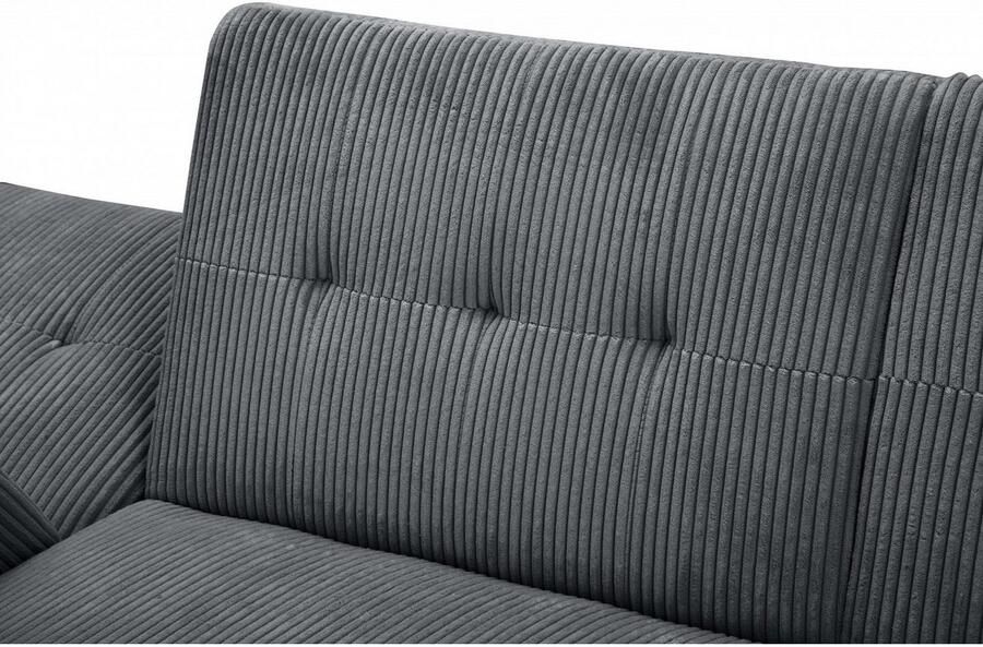 Notio Living Loft24 Hartford II Slaapbank 3-zits met opbergruimte in stof antraciet (82 x 213 x 153 cm) - Foto 2