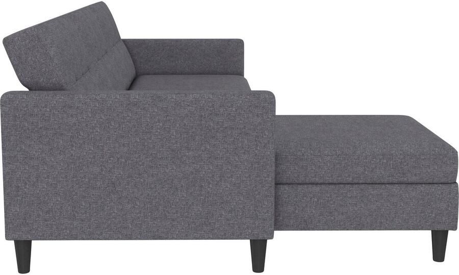 Notio Living Loft24 Hartford Slaapbank 3-zits met opbergruimte in linnen look grijs (82 x 213 x 153 cm) - Foto 7