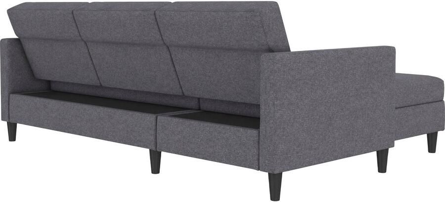 Notio Living Loft24 Hartford Slaapbank 3-zits met opbergruimte in linnen look grijs (82 x 213 x 153 cm) - Foto 11