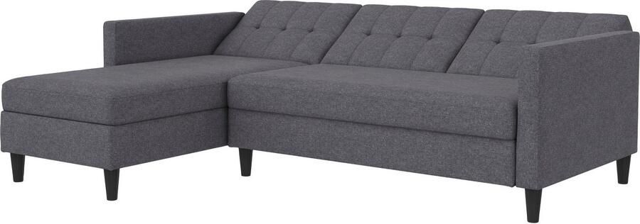 Notio Living Loft24 Hartford Slaapbank 3-zits met opbergruimte in linnen look grijs (82 x 213 x 153 cm) - Foto 13