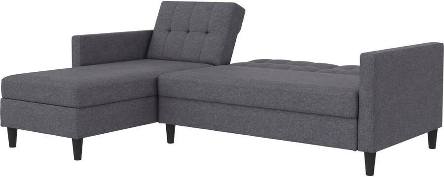 Notio Living Loft24 Hartford Slaapbank 3-zits met opbergruimte in linnen look grijs (82 x 213 x 153 cm) - Foto 12
